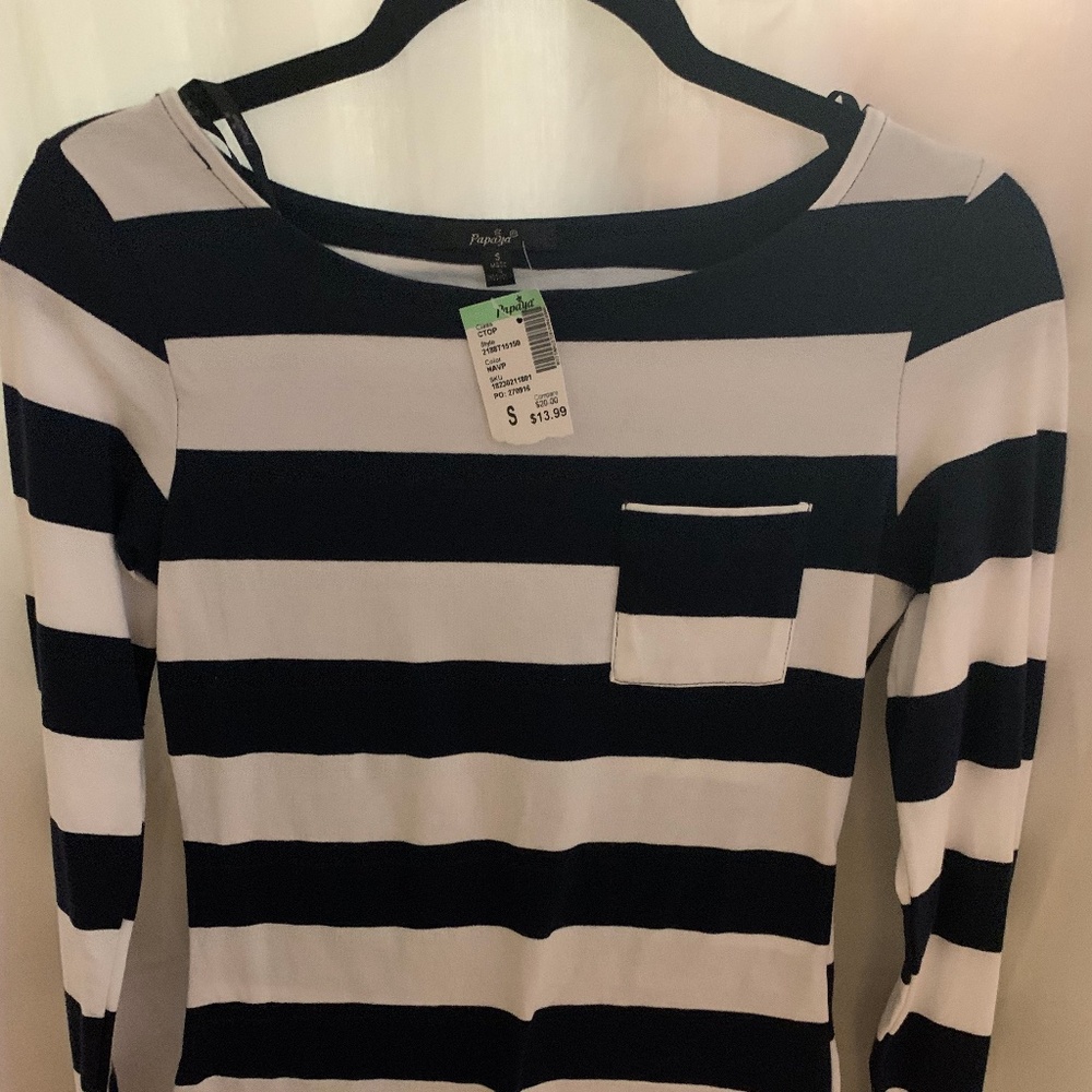 Papaya, Long Sleeve Shirt, Striped Shirt